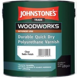 Johnstones Quick Dry Polyurethane Varnish Clear Satin водорастворимый лак для панелей 2,5л